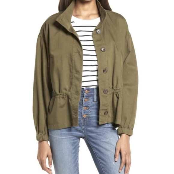 MADEWELL Highbury Military like style Balloon sleeve Button Casual Jacket Small - Picture 3 of 13